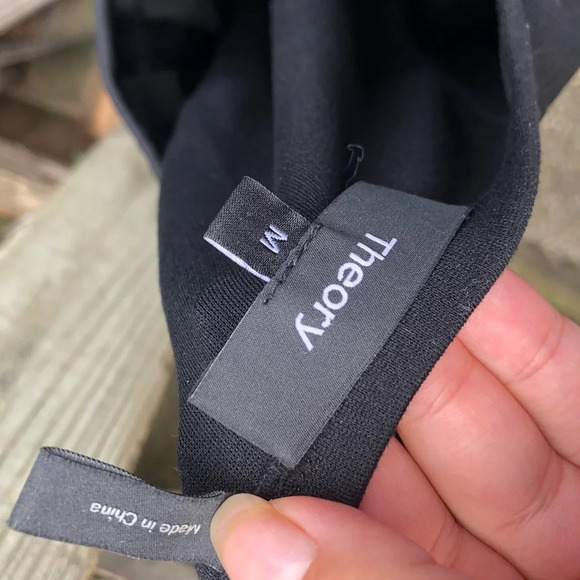 THEORY BRISTOL LEATHER RAGLAN TOP - Picture 10 of 10